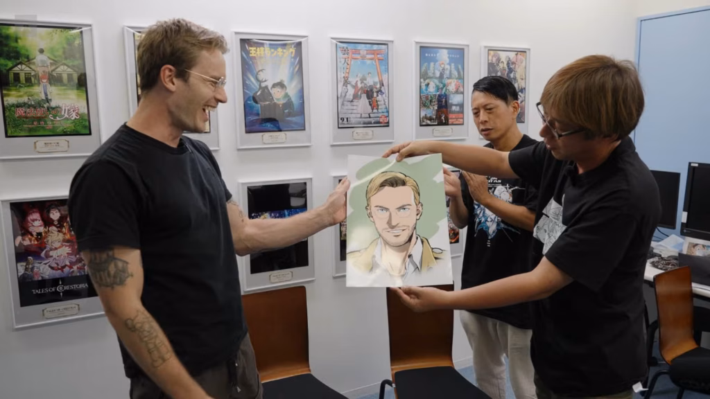 pewdiepie anime studyosunda cizim portre Animelerden