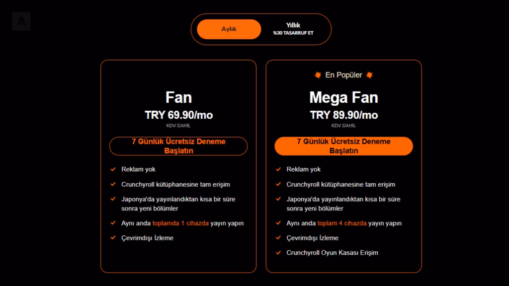 crunchyroll abonelik fiyatlari Animelerden